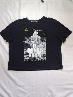 Divided H&M Women's T-Shirt Size L Black IT Chapter Two Print Shortsleeves